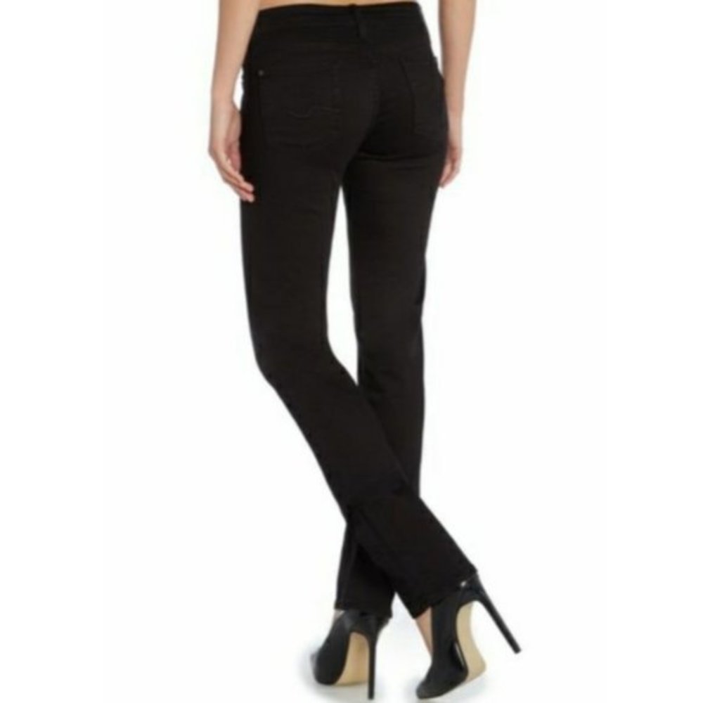 7FAM Black Lexie Petite Straight Leg Jeans sz 24